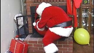 Big ass mature lady sucks and fucks a fat santa&rsquo;s cock